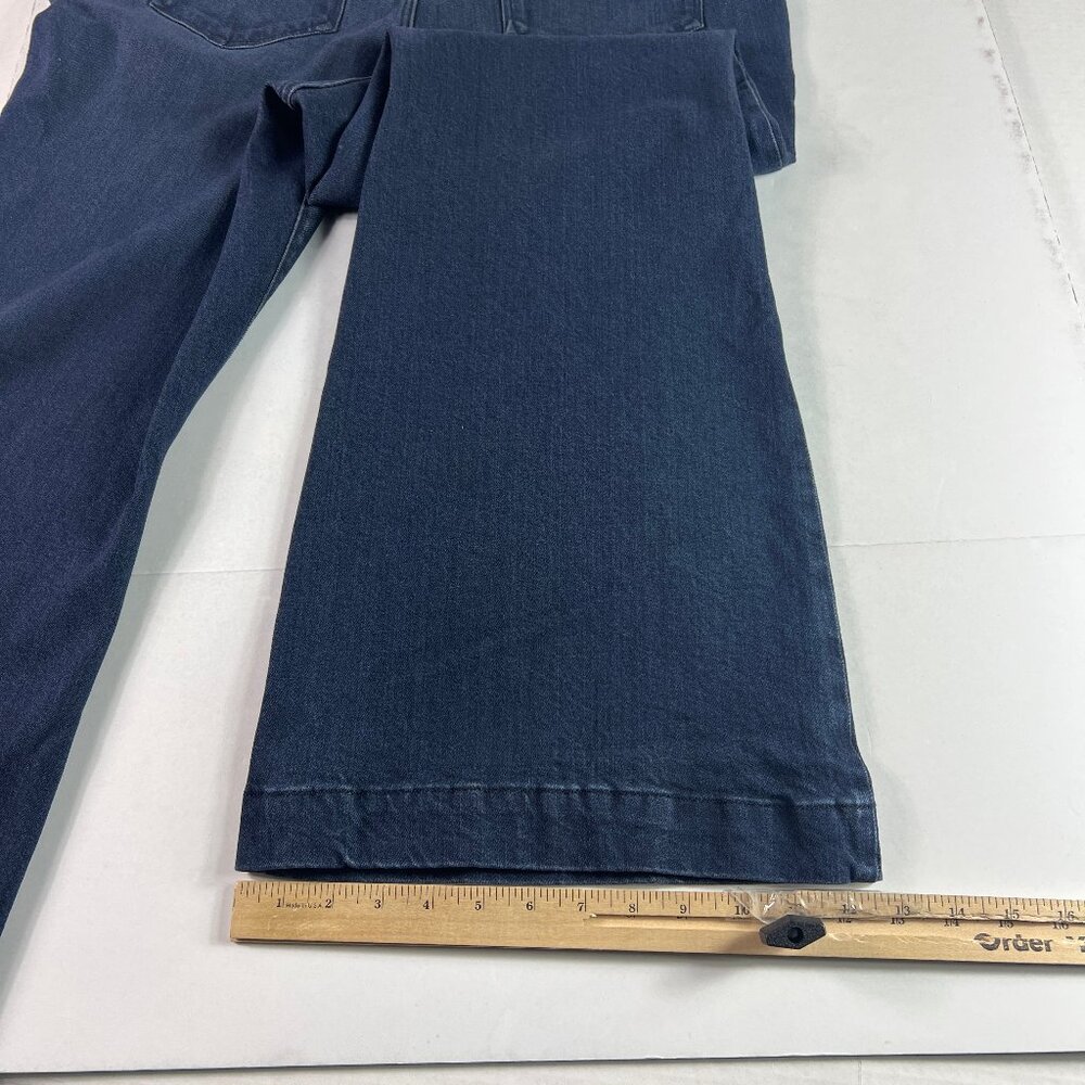 Good American Jean Women 38x33* Good Legs Flare High Rise Dark Blue Denim Tag 18 - Picture 11 of 16